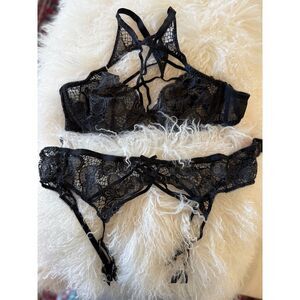 RARE Agent Provocateur DALIAH Bra & Garter Belt Suspender Set 36D/4